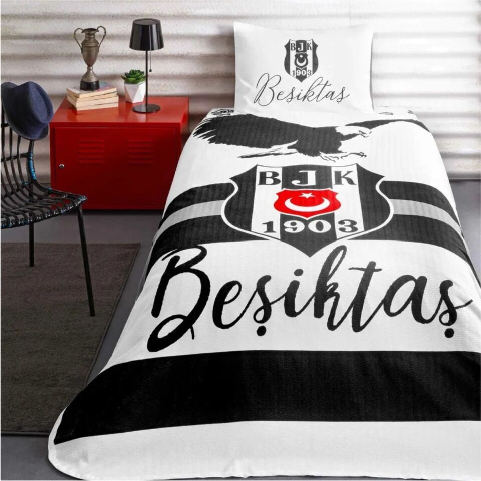 Taç Beşiktaş Kartal Tek Kişilik Lisanslı Pike Takımı