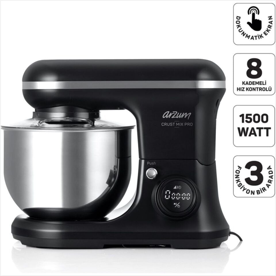 ARZUM AR1186-1700 CRUST MIX PRO 1500 STAND MİKSER- 2PIN GRİ