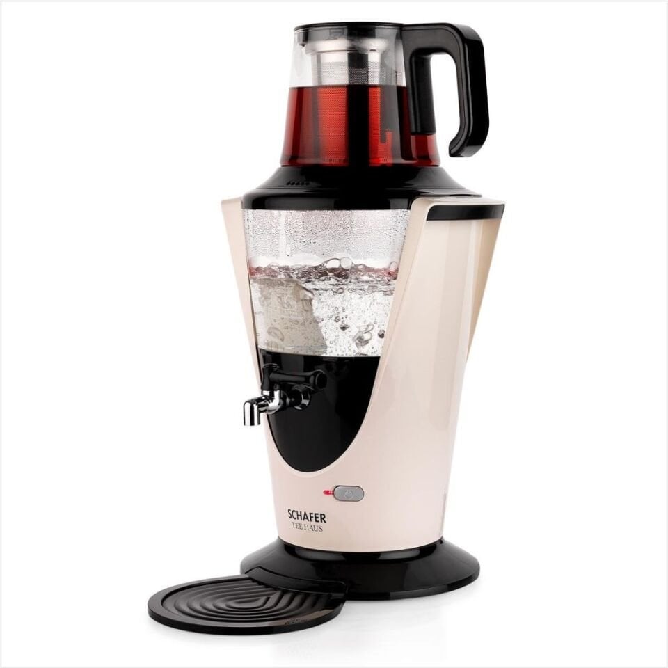 Schafer Tee Haus Yeni Nesil Elektrikli Cam Semaver-Krem