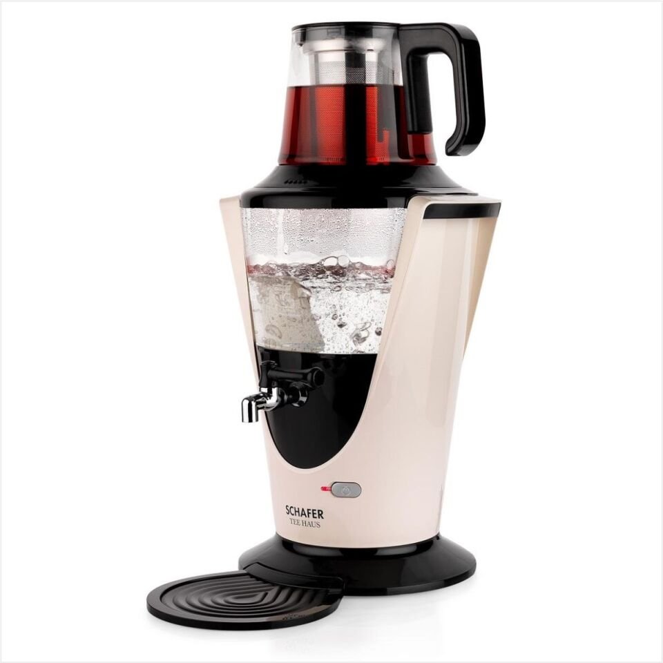 Schafer Tee Haus Yeni Nesil Elektrikli Cam Semaver-Krem