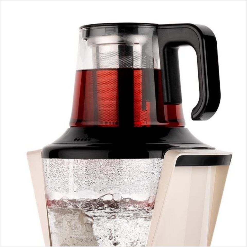 Schafer Tee Haus Yeni Nesil Elektrikli Cam Semaver-Krem