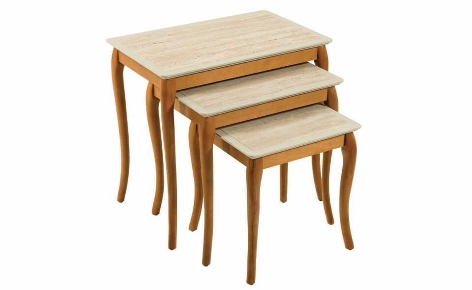 Pesaro Zıgon Sehpa Bej/Cevız