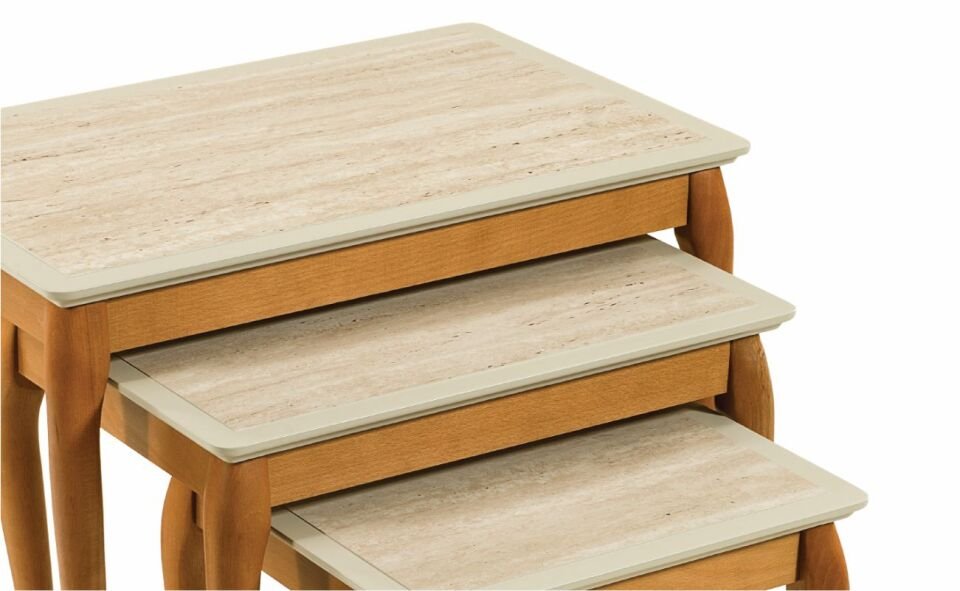 Pesaro Zıgon Sehpa Bej/Cevız