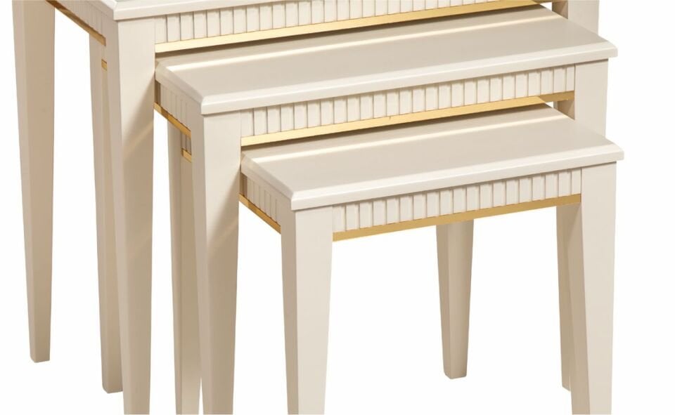 Maya Zıgon Sehpa Krem