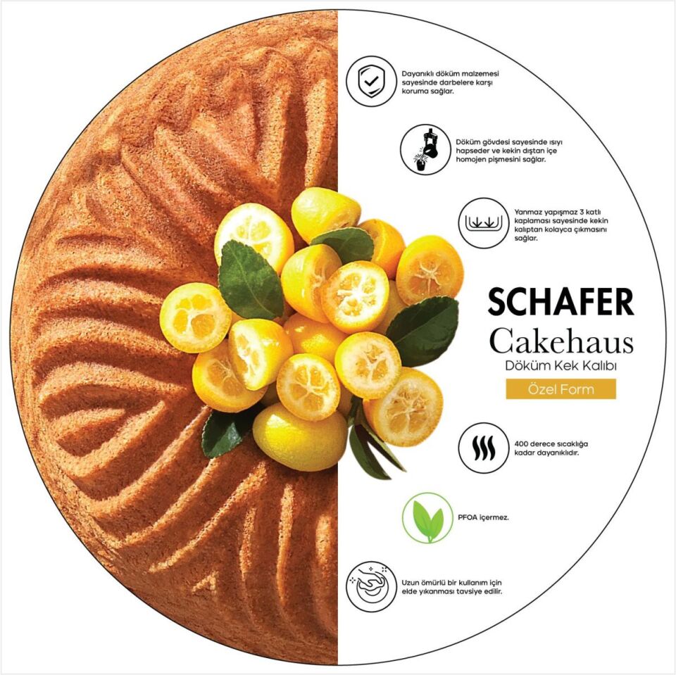 Schafer Cakehaus Kek Kalıbı+Hazırlık Seti 6 Parça-Bronz