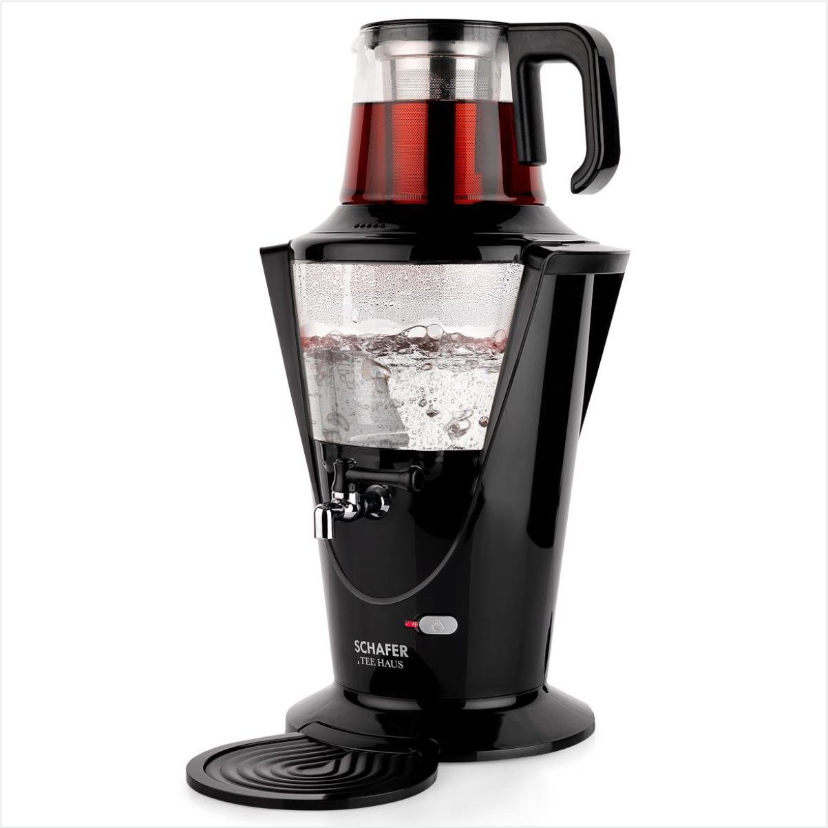 Schafer Tee Haus Yeni Nesil Elektrikli Cam Semaver-Siyah