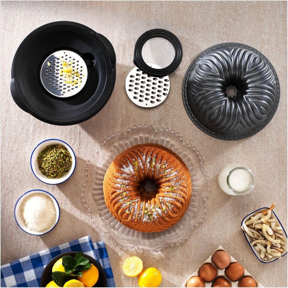 Schafer Cakehaus Kek Kalıbı+Hazırlık Seti 6 Parça-Gri