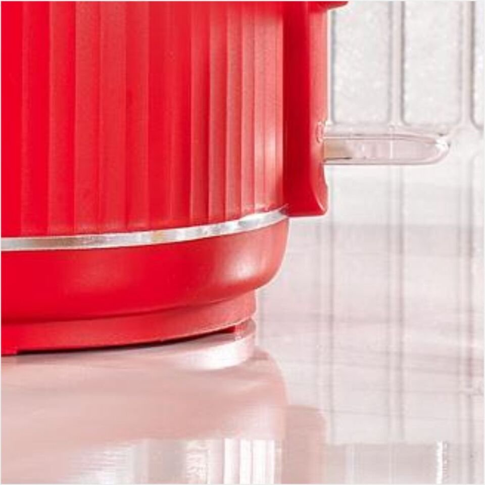 Schafer Carina Paslanmaz Çelik El Yakmaz Gövdeli Su Isıtıcı-Kırmızı