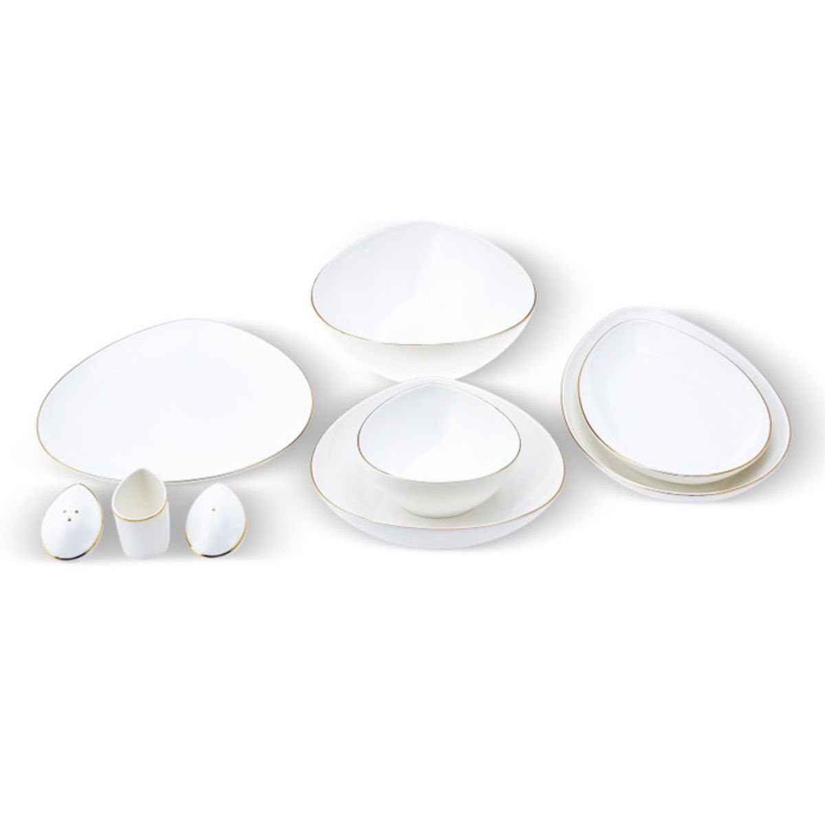 Karaca Streamline Saki New Bone 59 Parça 12 Kişilik Yemek Takımı Platin