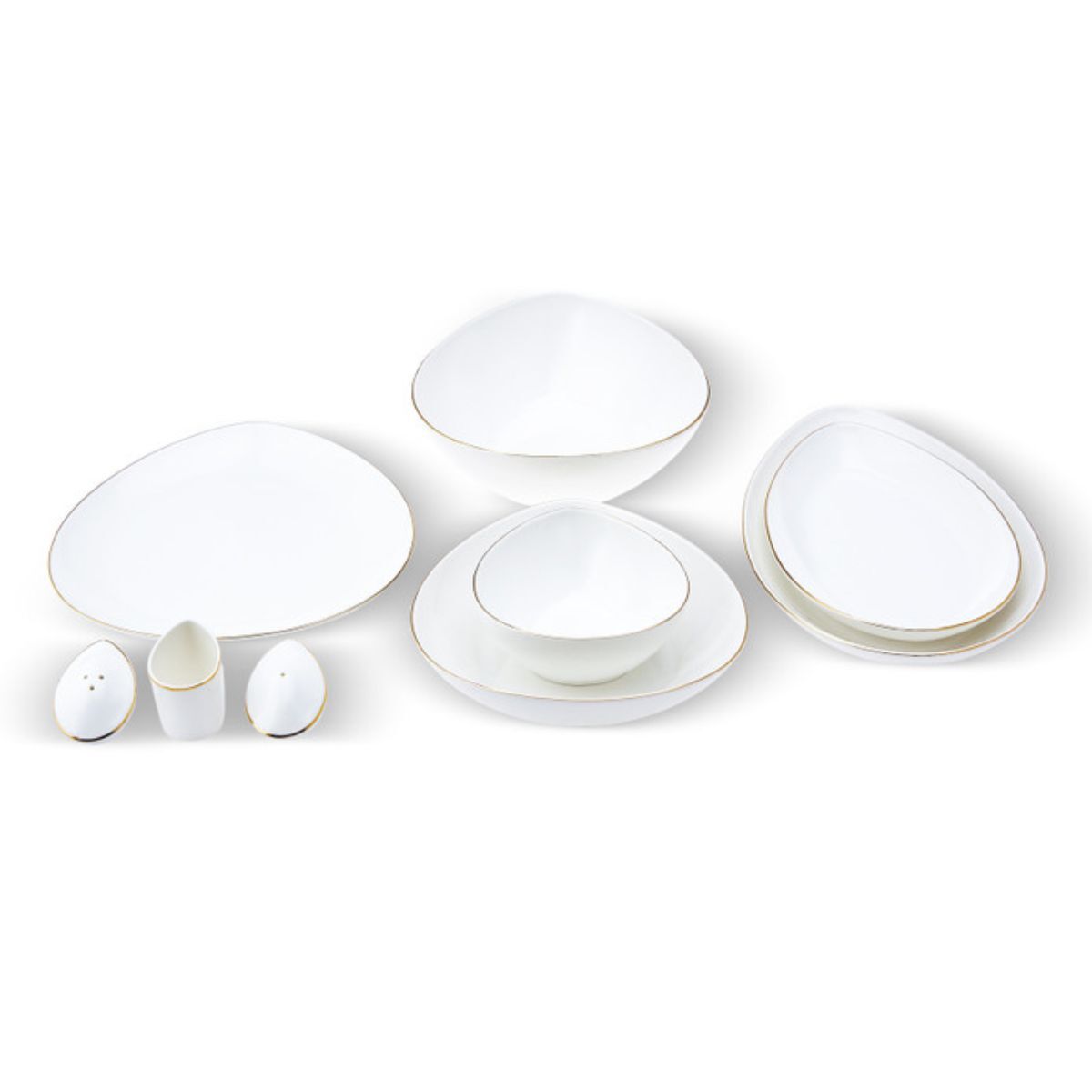 Karaca Streamline Saki New Bone 59 Parça 12 Kişilik Yemek Takımı Platin