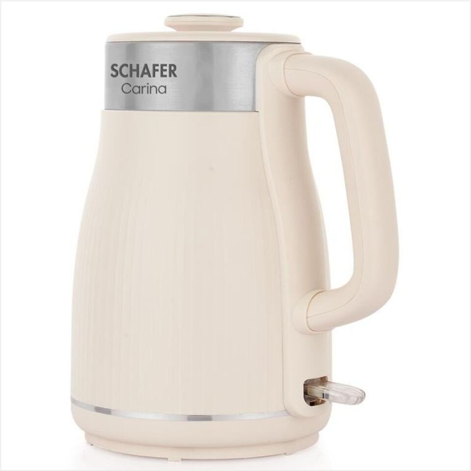 Schafer Carina Paslanmaz Çelik El Yakmaz Gövdeli Su Isıtıcı-Krem