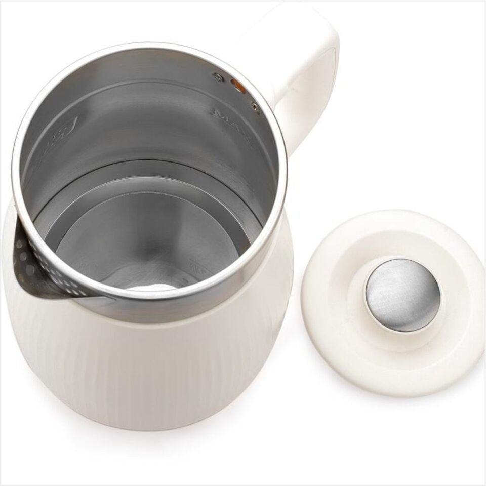 Schafer Carina Paslanmaz Çelik El Yakmaz Gövdeli Su Isıtıcı-Krem