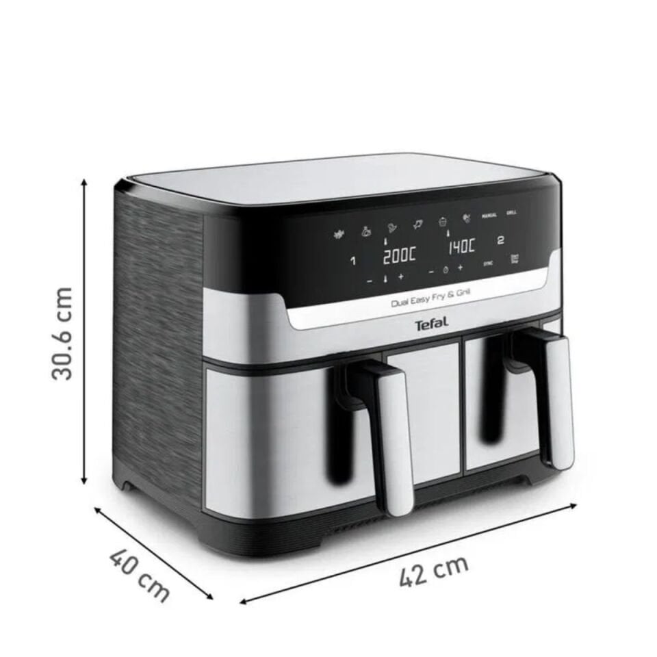 Tefal Easy Fry Dual Az Yağlı Fritöz - 8.3L