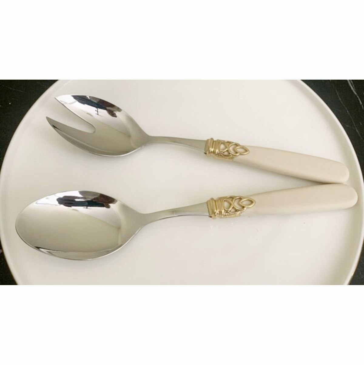 Rekabet D-D 270Gıgs-Sav Dd 76 Gıoıello 2 Parça.Salata Servis Gold Sılk Ivory