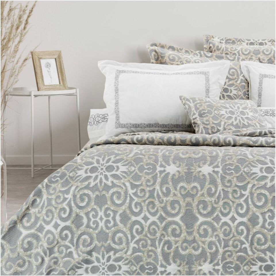 Schafer Home Amara Yatak Örtüsü Nevresim Seti 8 Parça-İndigo