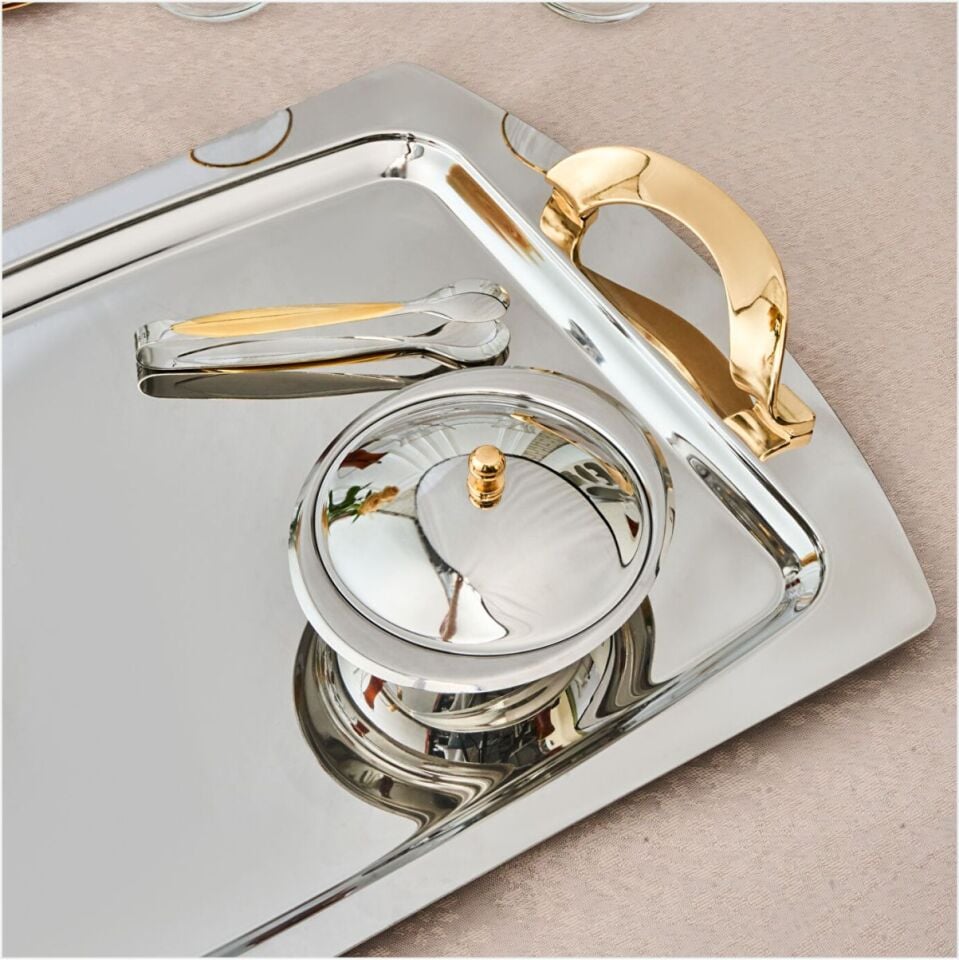 KARACA VISTA GOLD 12 KİŞİLİK 40 PARÇA ÇELİK ÇAY SETİ
