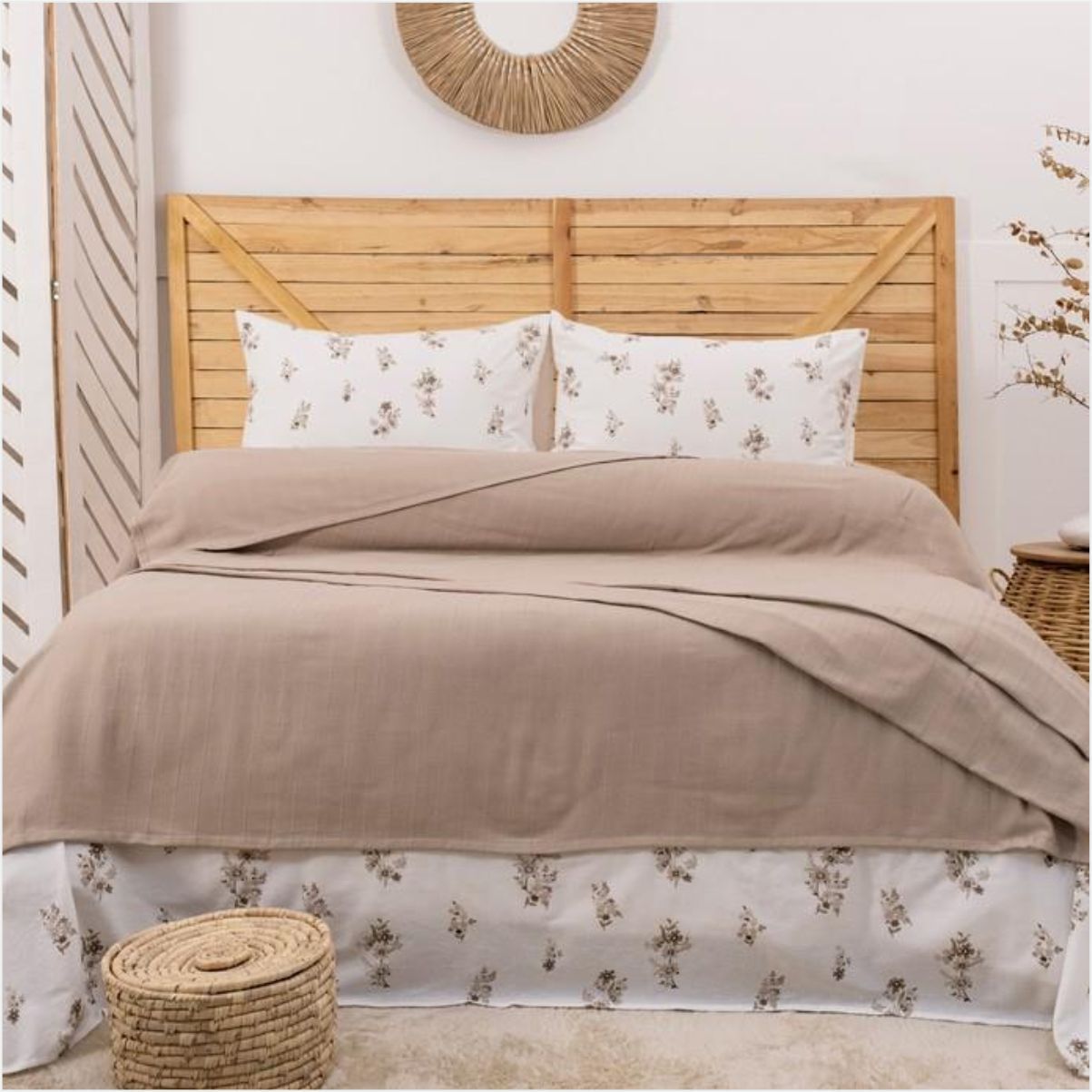 Schafer Home Hera Çift Kişilik Pike Takımı 4 Parça-Bej