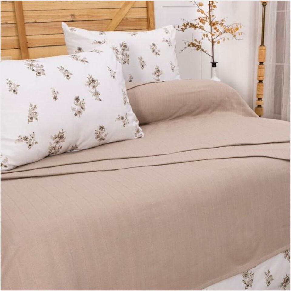 Schafer Home Hera Çift Kişilik Pike Takımı 4 Parça-Bej