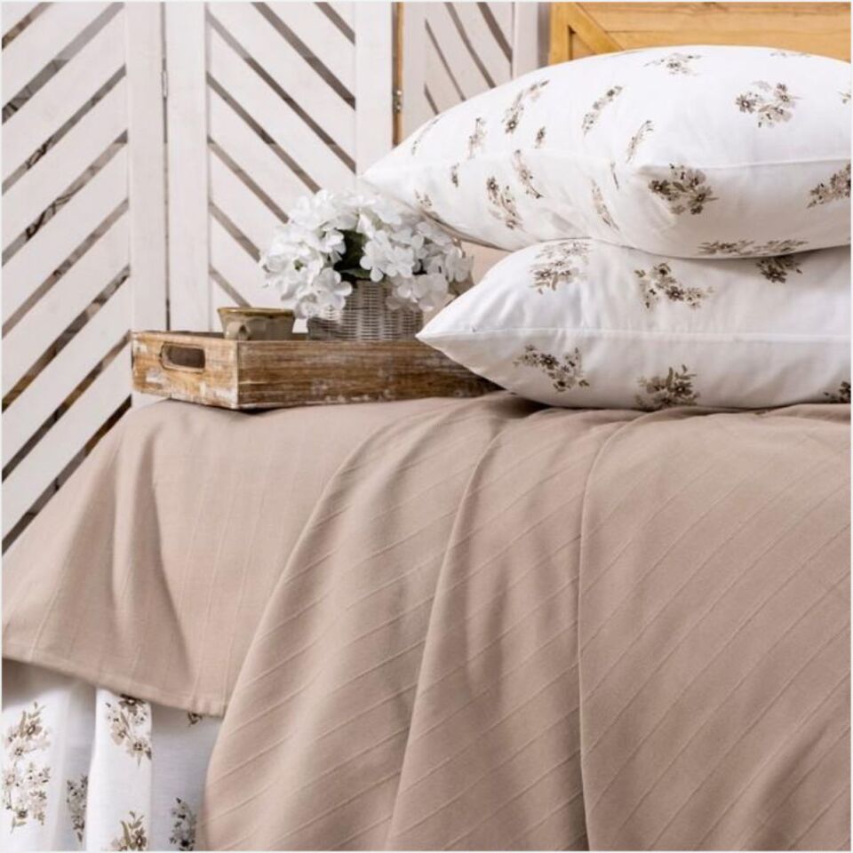 Schafer Home Hera Çift Kişilik Pike Takımı 4 Parça-Bej