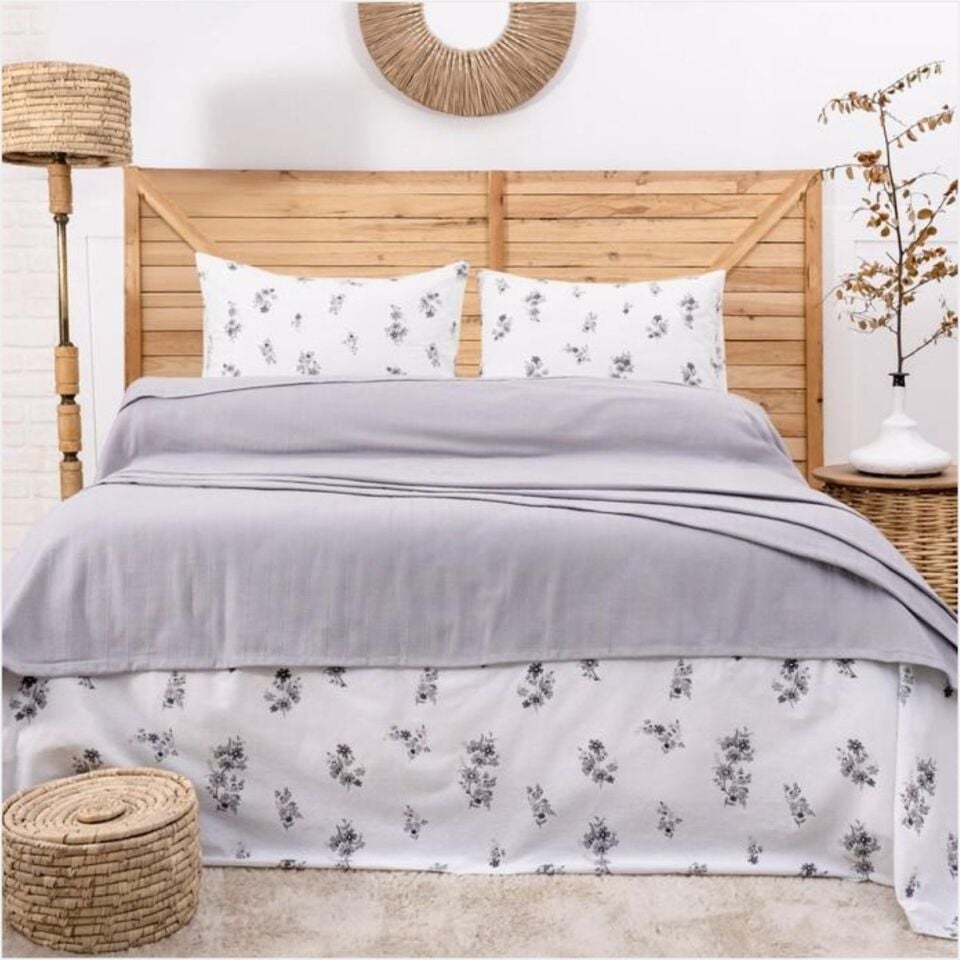 Schafer Home Hera Çift Kişilik Pike Takımı 4 Parça-Gri