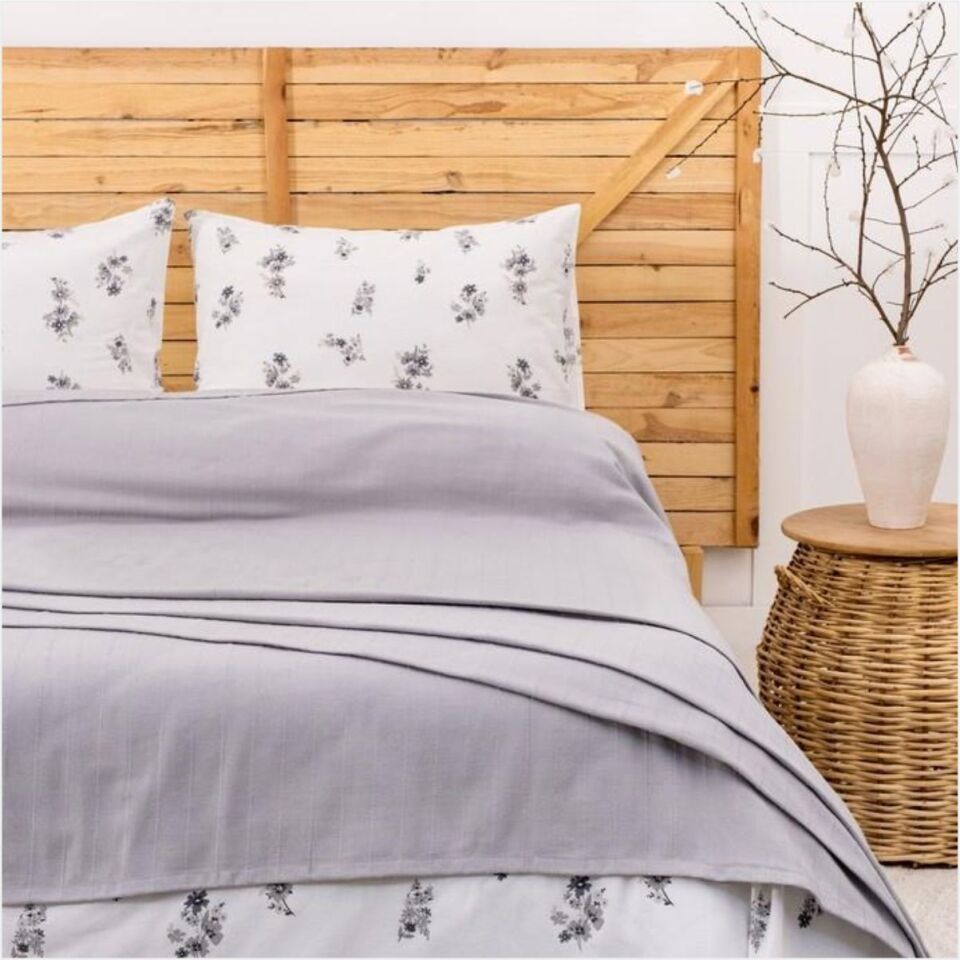 Schafer Home Hera Çift Kişilik Pike Takımı 4 Parça-Gri