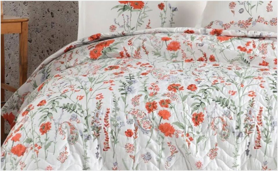 Aran Clasy Ranforce %100 Pamuk Çift Kişilik Dört Mevsim Set Vysam V1 Kiremit