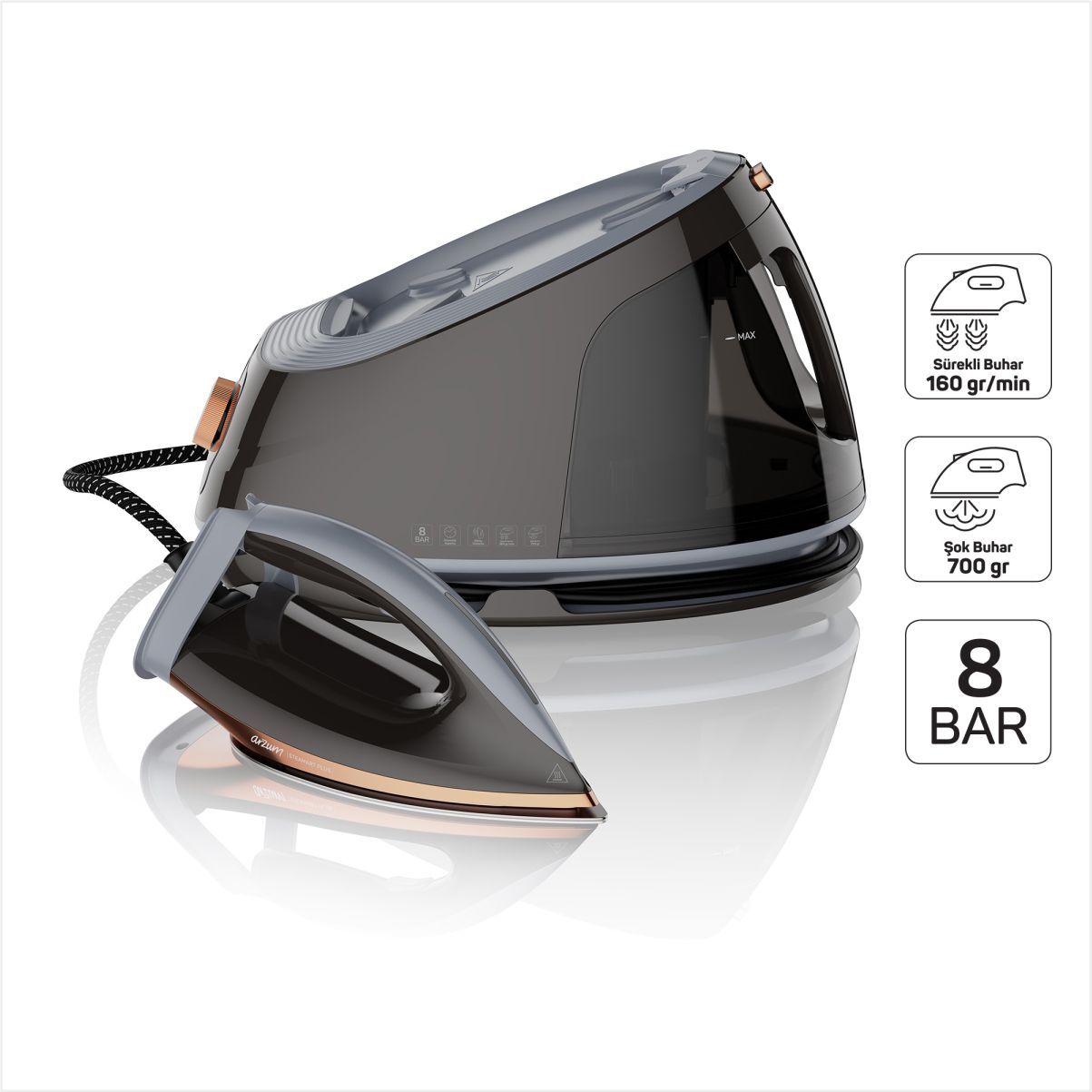 Arzum Steamart Plus Buhar Kazanlı Ütü-AR6048-1700
