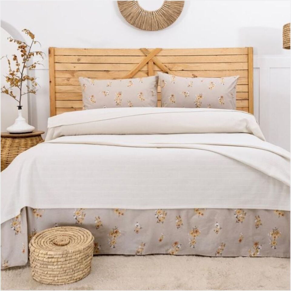 Schafer Home Hera Çift Kişilik Pike Takımı 4 Parça-Ekru