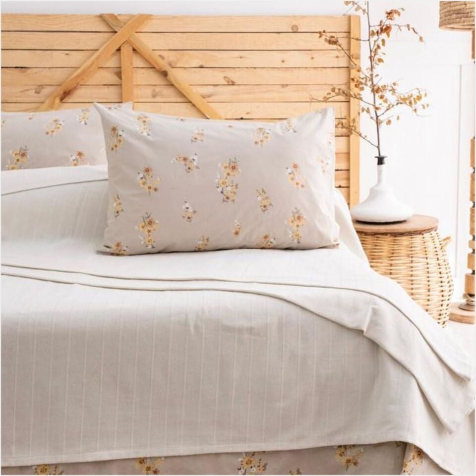 Schafer Home Hera Çift Kişilik Pike Takımı 4 Parça-Ekru