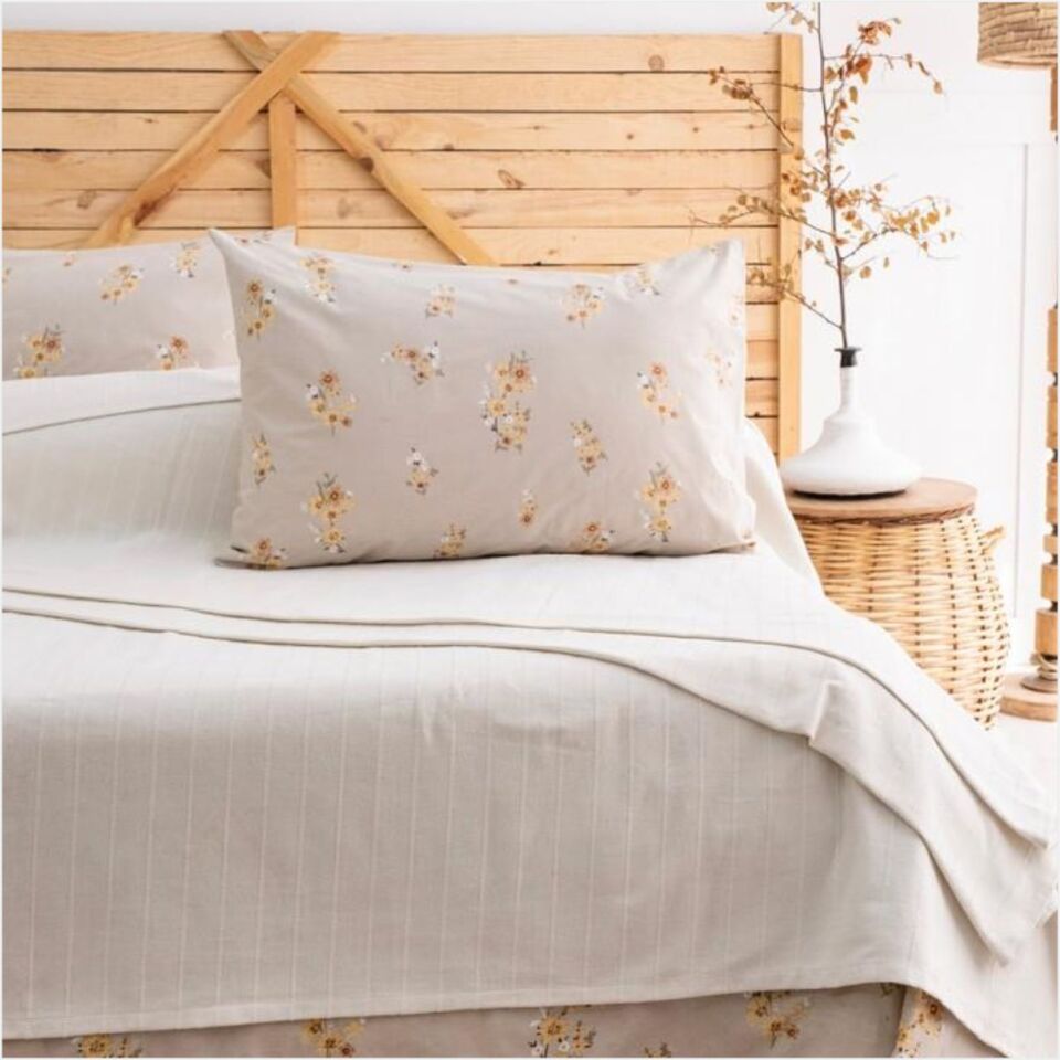 Schafer Home Hera Çift Kişilik Pike Takımı 4 Parça-Ekru