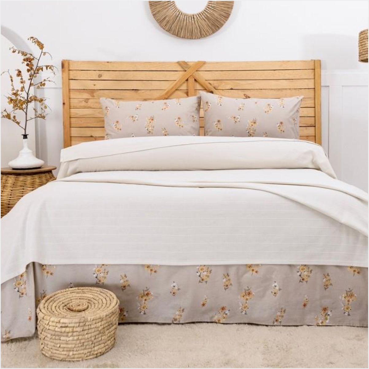 Schafer Home Hera Çift Kişilik Pike Takımı 4 Parça-Ekru