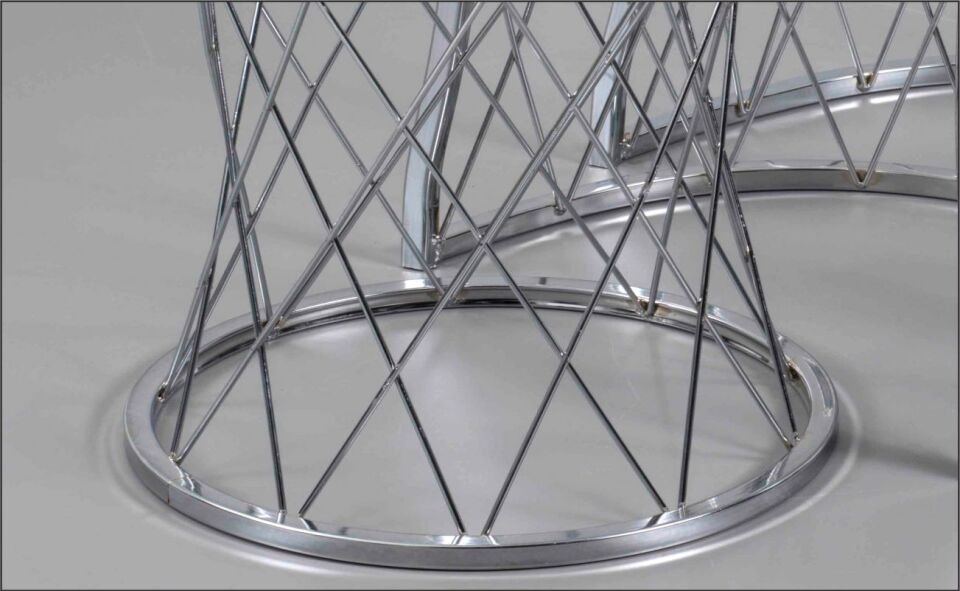 Odabaşı Hasır Ahşap C Zigon Sehpa Düz Beyaz Krom