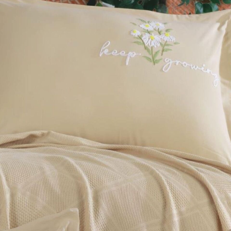 Aran Butik Pike Takımı Çift Kişilik Etta / V1 - Bej