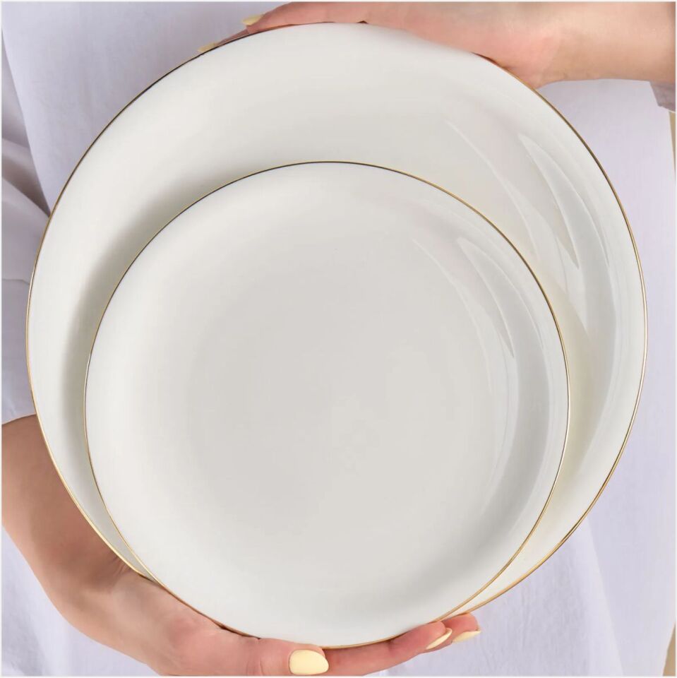 KARACA STREAM BONE PAVLİ 24 PARÇA YEMEK TAKIMI GOLD