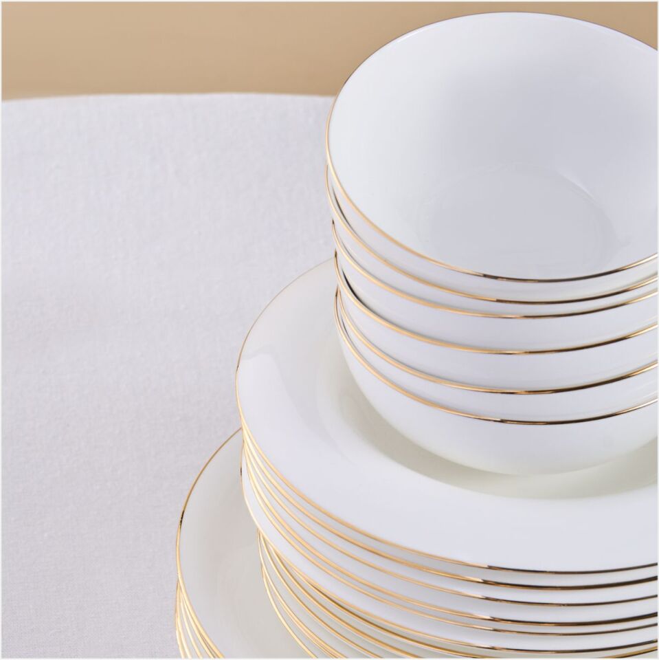 KARACA STREAM BONE PAVLİ 24 PARÇA YEMEK TAKIMI GOLD