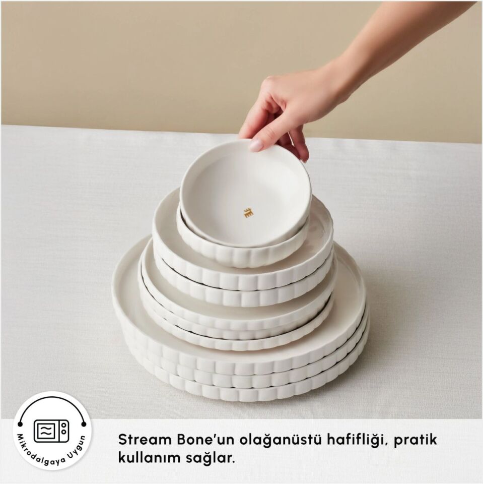 KARACA STREAM BONE PUMPKİN 24 PARÇA 6 KİŞİLİK YEMEK TAKIMI