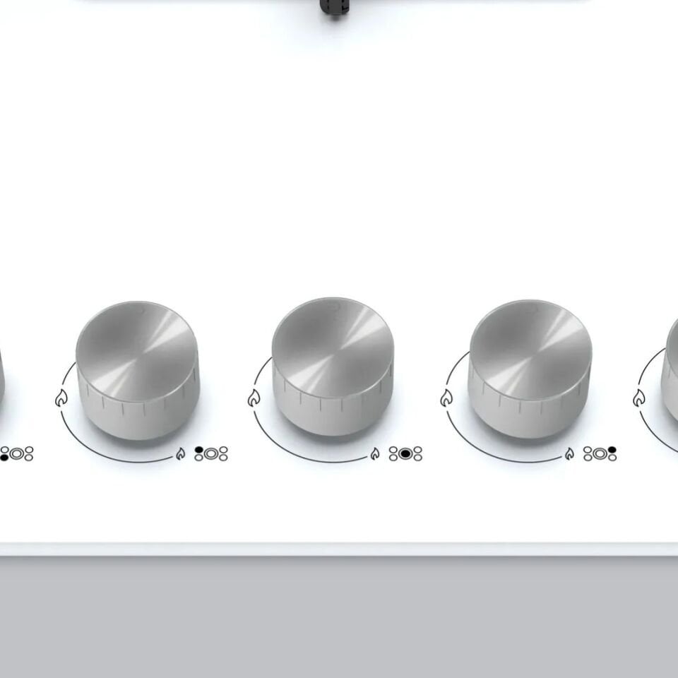 Profilo ON27Q2O12D Wok Gözlü Beyaz Cam Ankastre Ocak