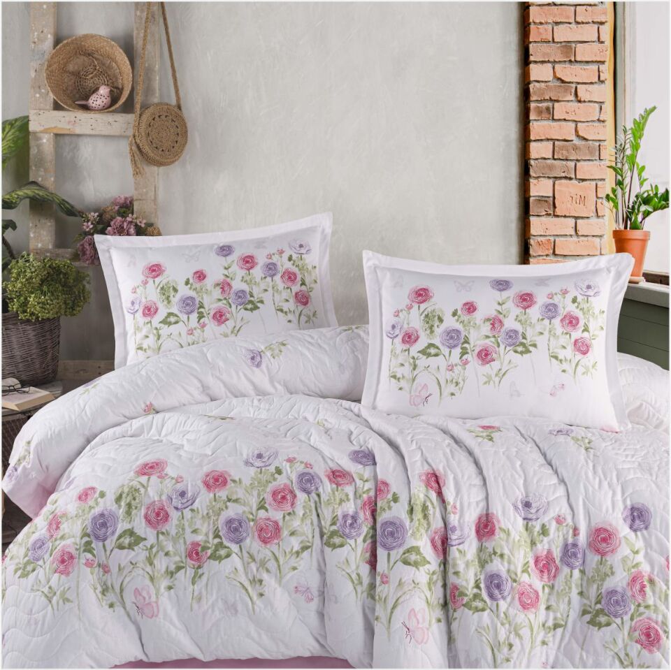 Aran Ranforce Dört Mevsim Set Çift Kişilik Helenka / V1 - Pembe