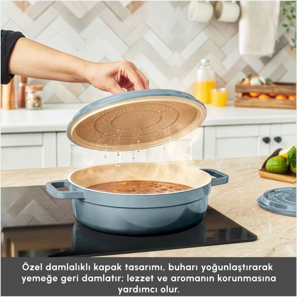 KARACA SWISS CRYSTAL NEOCAST 7 PARÇA TENCERE TAVA ANTRASİT