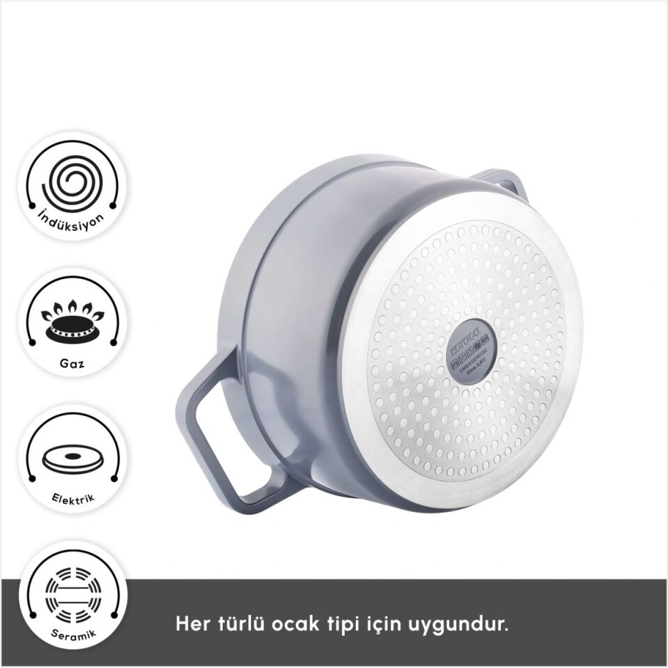 KARACA SWISS CRYSTAL NEOCAST 7 PARÇA TENCERE TAVA ANTRASİT