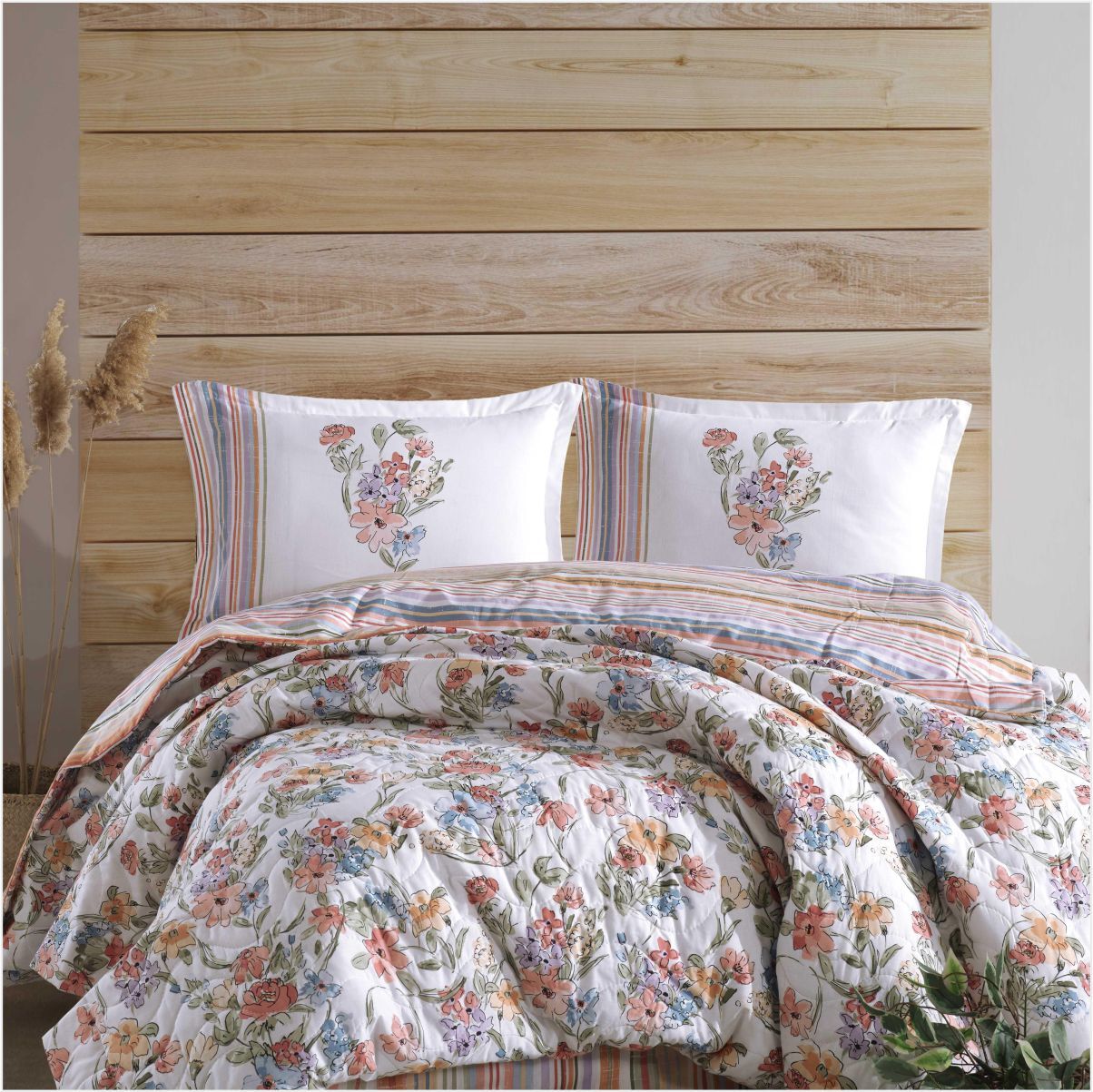 Aran Ranforce Dört Mevsim Set Çift Kişilik Zemi / V1 - Pudra