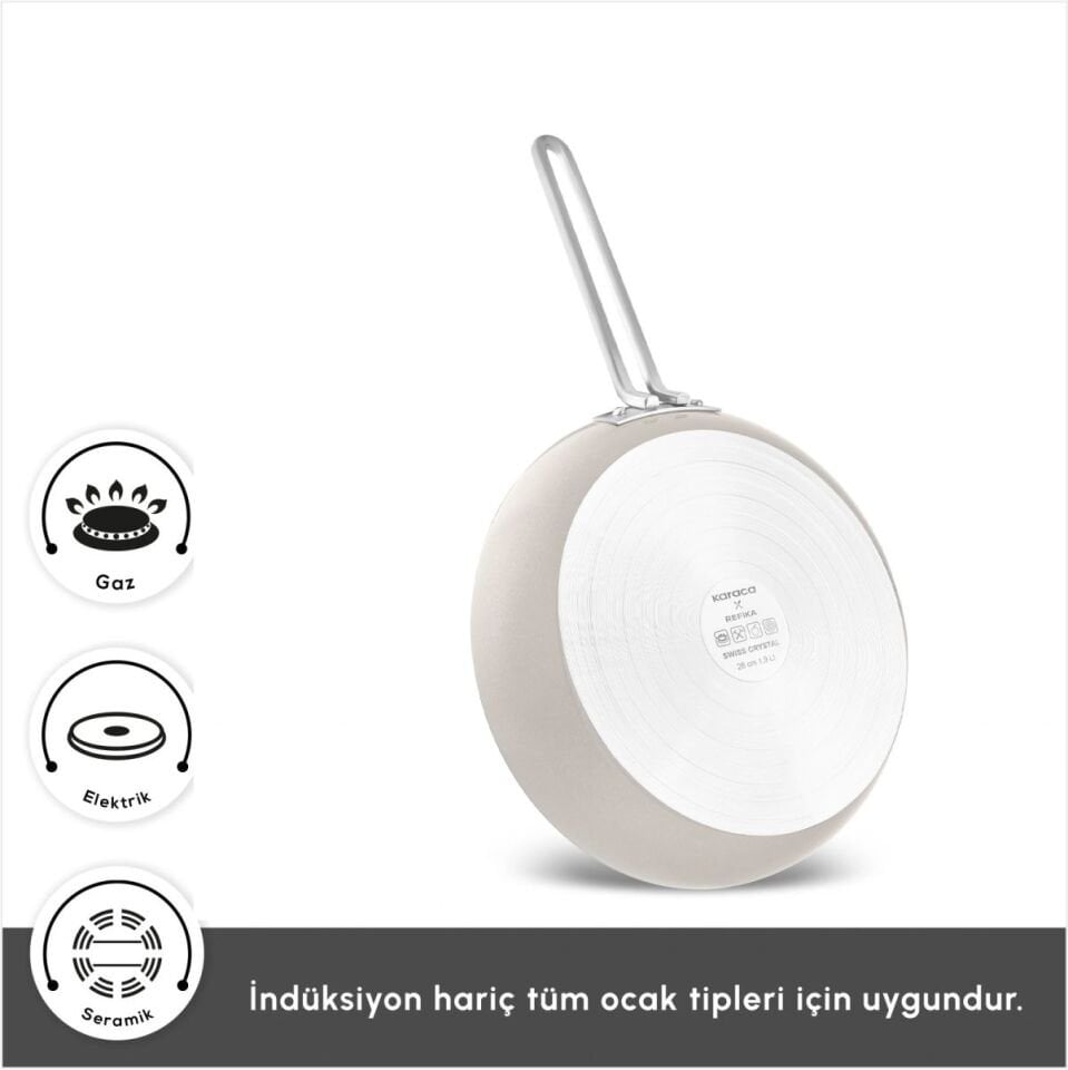 KARACA X REFİKA SWİSS CRYSTAL 9 PARÇA TENCERE VE TAVA SETİ BEİGE