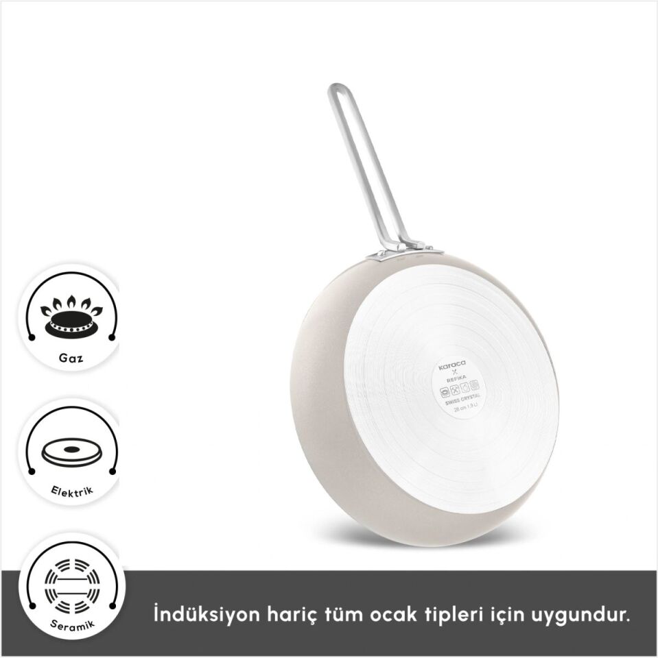 KARACA X REFİKA SWİSS CRYSTAL 9 PARÇA TENCERE VE TAVA SETİ BEİGE