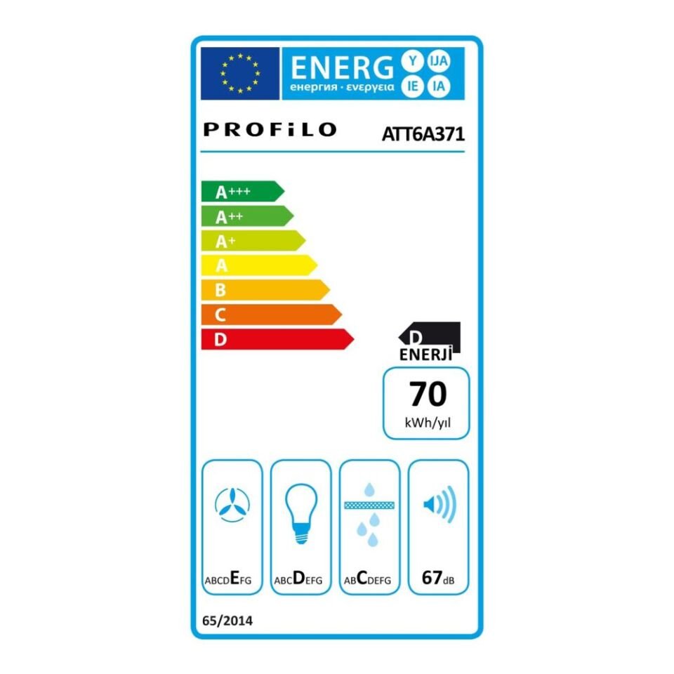 Profilo ATT6A371 Inox Sürgülü Aspiratör