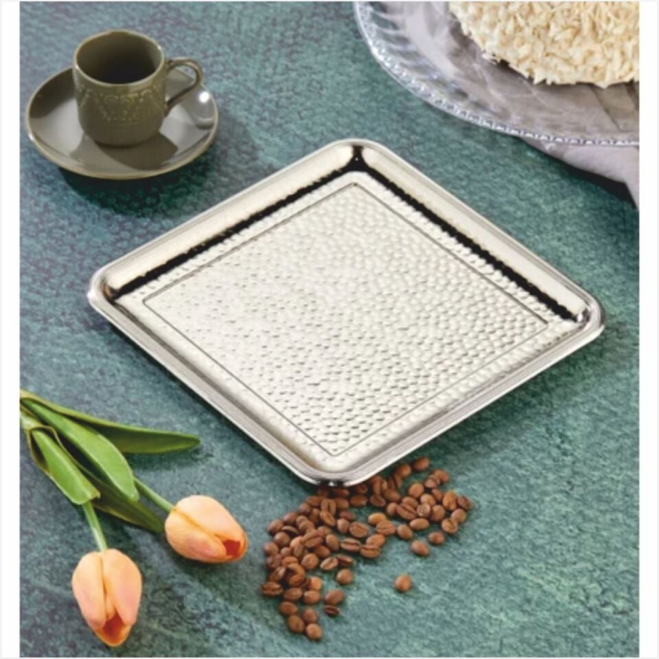 Cooker Ckr3340  Kare Sunum Tepsisi Gümüş