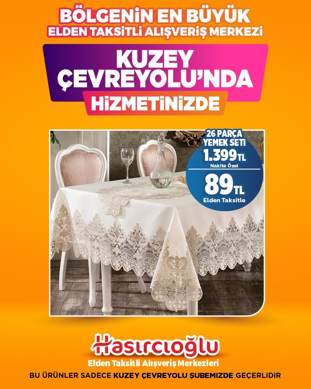 26 PARÇA YEMEK SETİ ! SADECE KUZEY ÇEVRE YOLUNDA GEÇERLİDİR !