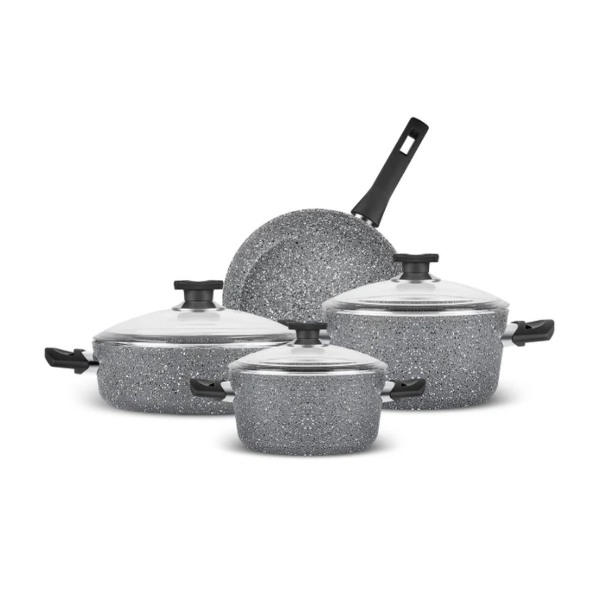 KARACA POWERSTEEL PEKİN 316+ İNDÜKSİYON TABANLI 8 PARÇA ÇELİK TENCERE SETİ