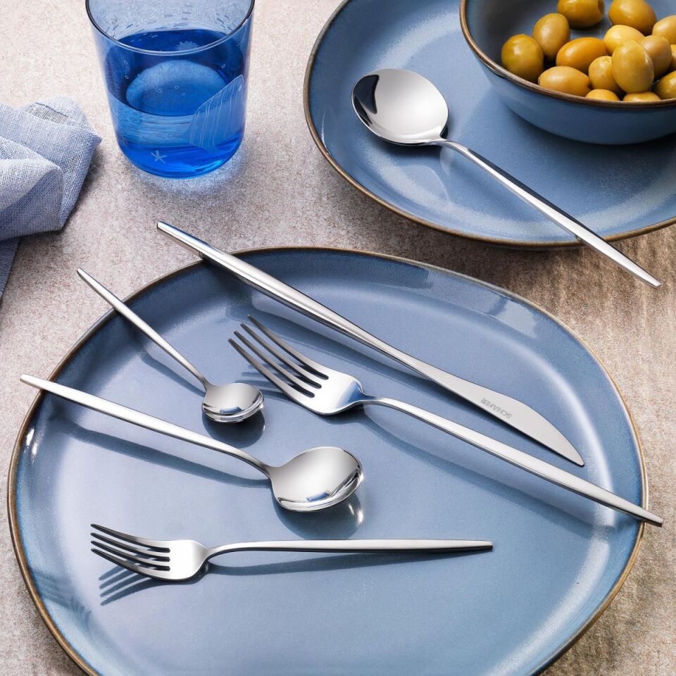 Schafer Hamburg 72 Parça Çatal Kaşık Bıçak Takımı-Gümüş14