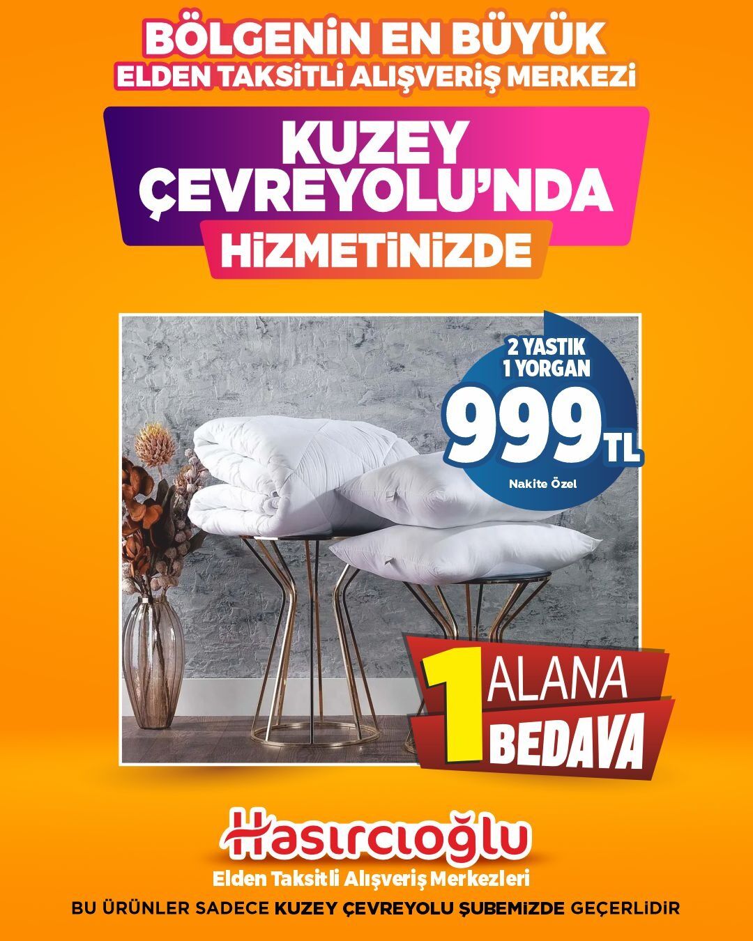 2 YASTIK 1 YORGAN ! SADECE KUZEY ÇEVRE YOLUNDA GEÇERLİDİR !