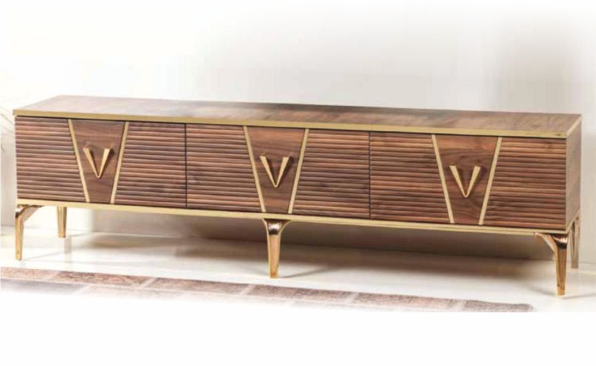 Linza Vakko 180 Cm 3 Çekmeceli Tv Sehpası Ceviz